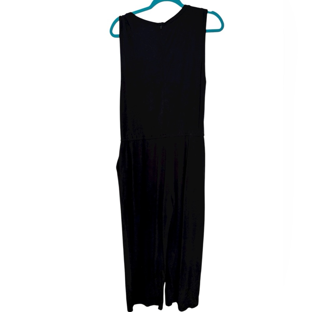 Eileen Fisher Black Cotton Sleeveless Jumpsuit Elastic Waistband Womens Medium - Picture 8 of 12